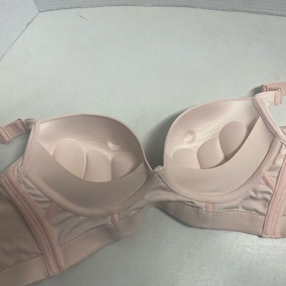 MASTECTOMY BRA Peach Inserts Nipple Indentation And Pockets Size 40 SEE DESCRIPT - Picture 7 of 10